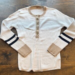 Faherty Henley Cream Sweater M